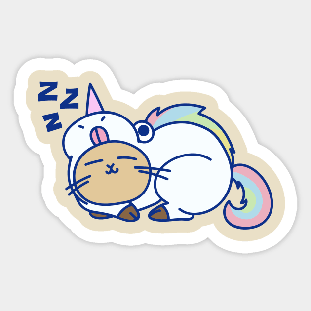 Sleepy Unicorn Cat Sticker by mattserpieces